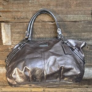 Coach Metallic Silver Satchel